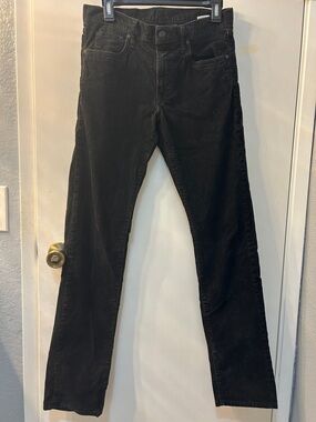 Uniqlo Black Corduroy Straight-Leg Pants, 29 x 34